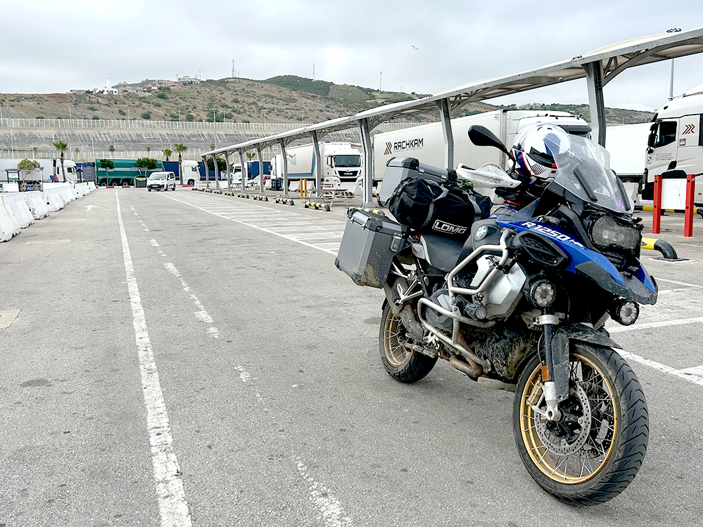Motorcycle waiting at Tanger Med